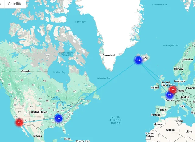 photoMap — travel routes and photo clusters on a world map